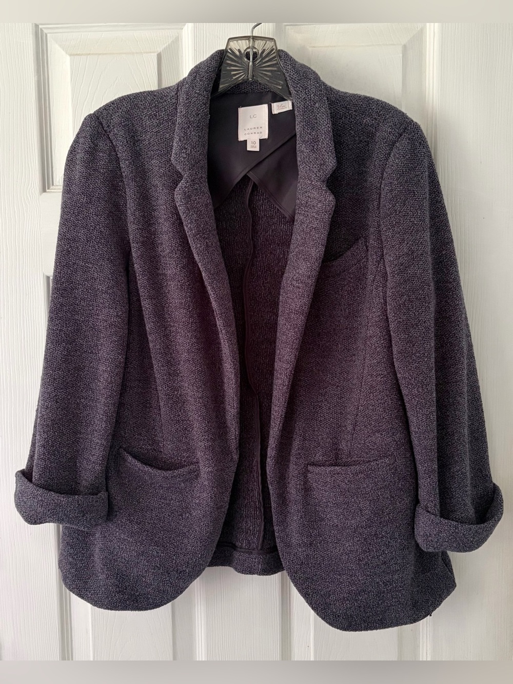 LC Lauren Conrad Blue Knit Blazer Jacket
